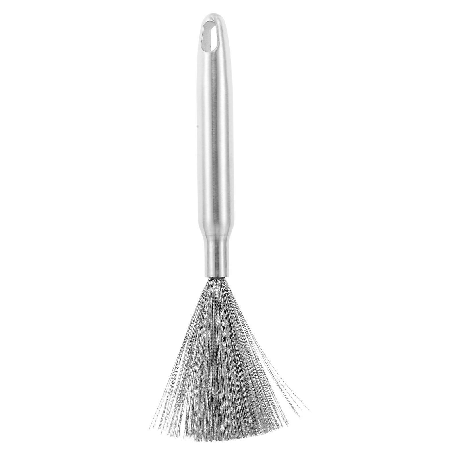 Stainless Steel Scrubber Brush with Long Handle Versatile Cleaning Tool for Cookware, Dishes, and Vegetables, Efficient Grease Removal, Safe for