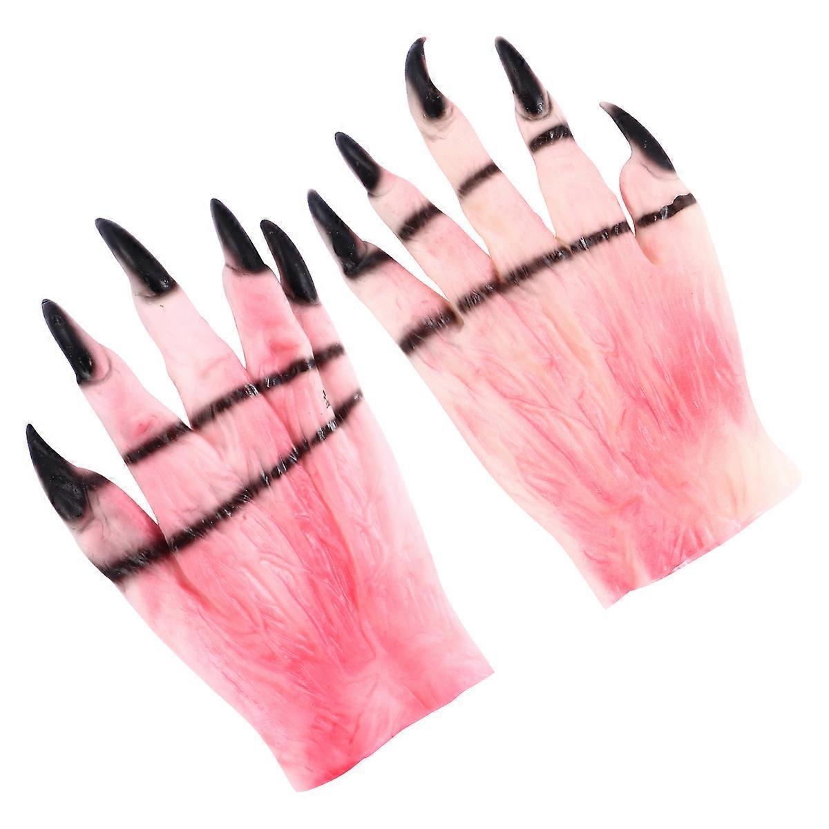 Party Props Animal Claw Gloves Halloween Blood Claw Glove Cosplay Event Scary Hands Accessories 1Pc