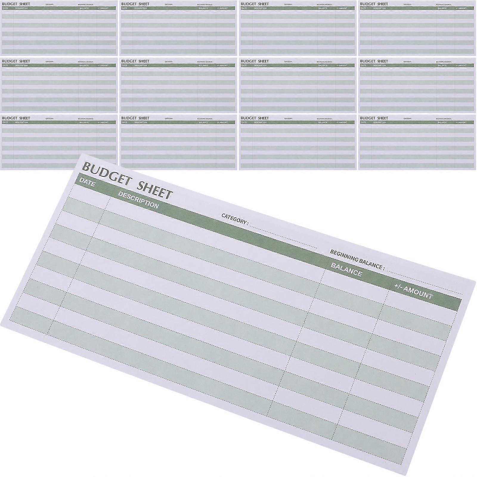 Budget Sheets Writable Financial Management Home Use Grey 16.50X8.00X0.02CM 50Sheets
