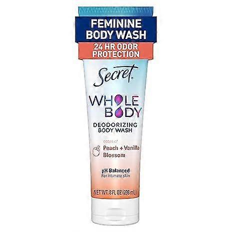Feminine Wash, 24 HR Deodorizing Feminine Body Wash for Women, Removes 6x Causes of Odor, PH Balanced, Safe to Use Everywhere, Peach & Vanilla Blossom