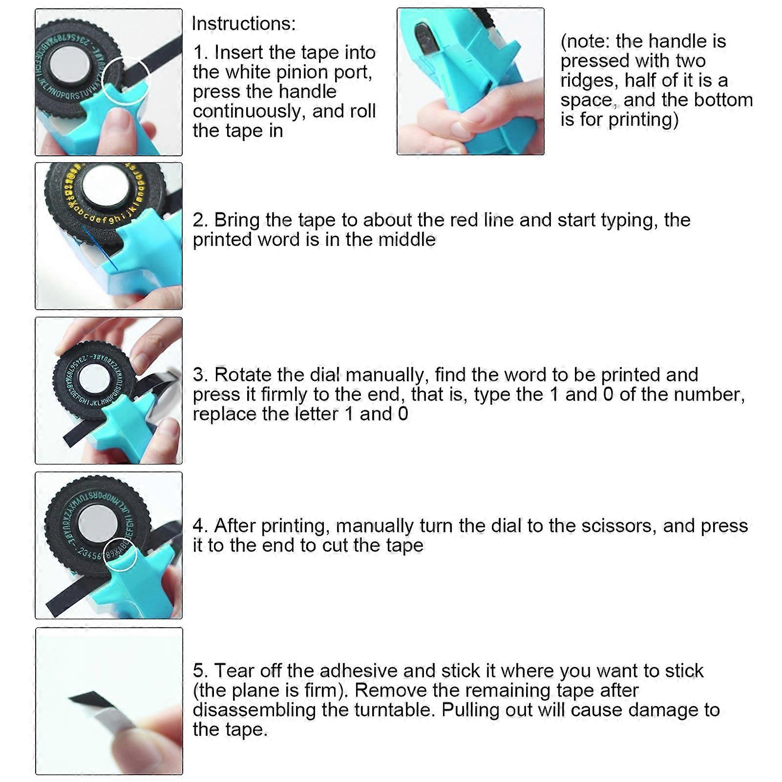 Embossing Label Maker, Portable Mini Manual Printer, E-101 Labeling Machine
