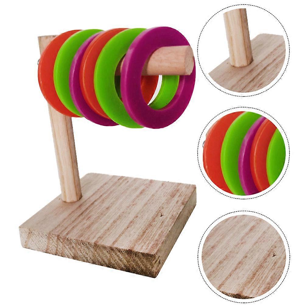 Parrot Bite Chewing Toy Parrot Ring Shape Toy Pet Owners Indoor Play Assorted Color 3.54X2.55X2.55inch 1 Set