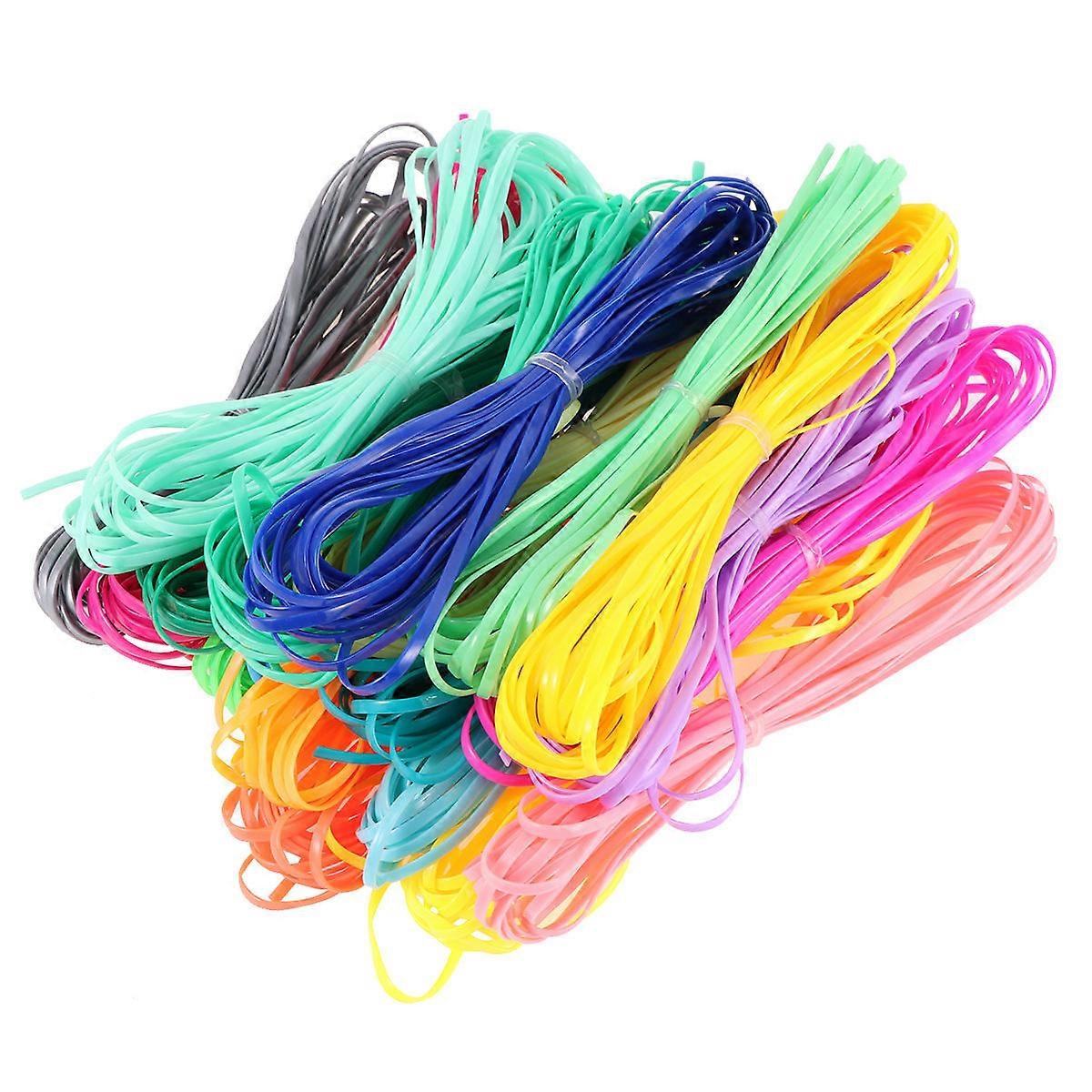 Plastic String For Crafts Braided Rope Diy Projects Assorted Color 500x0.25cm Diy 20Pcs