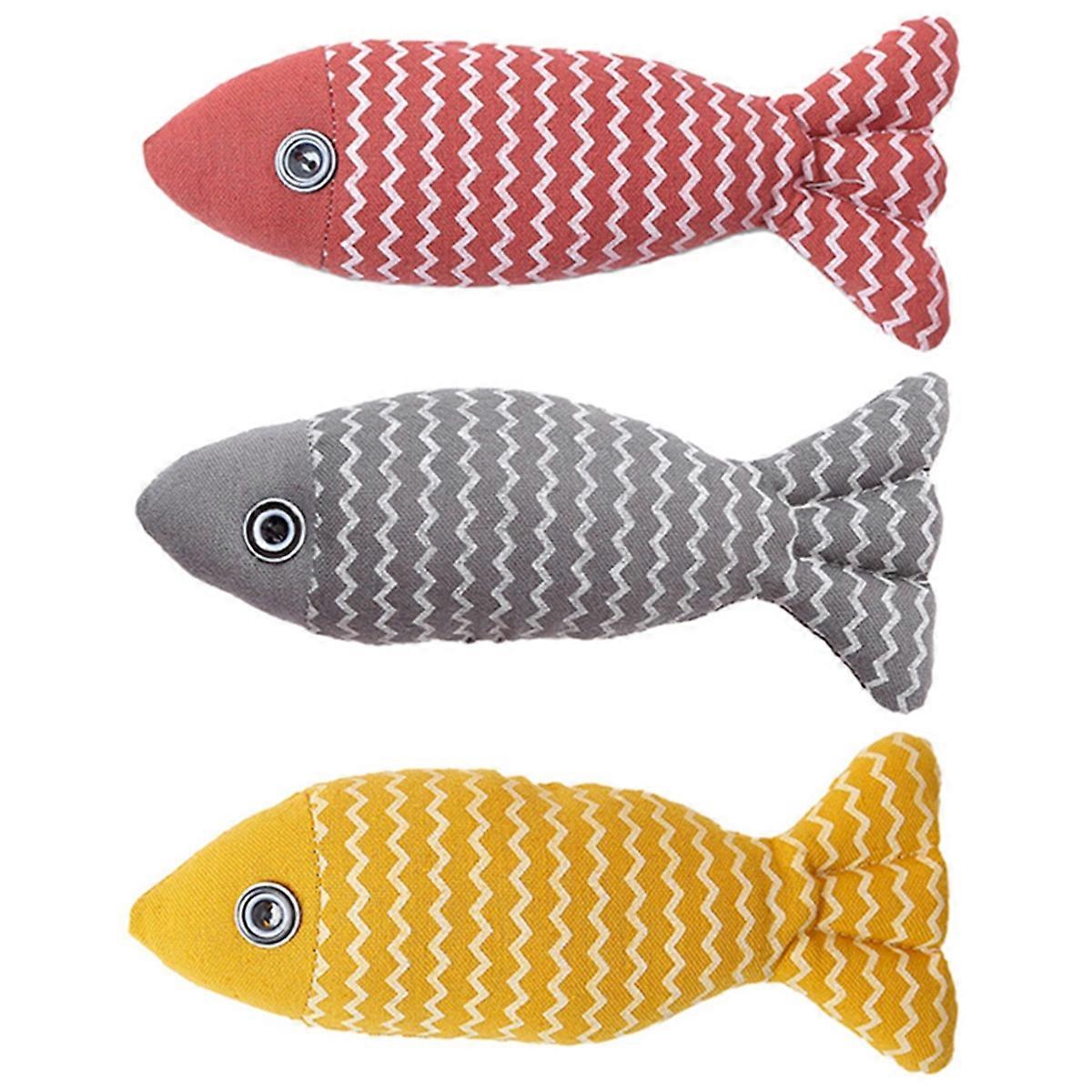 3 Pack Cat Toys Fish,Cat Chew Toy Catnip Toys for Indoor Cats