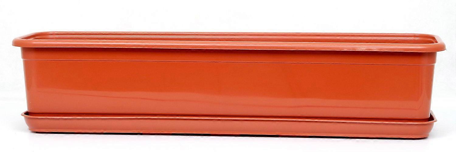 Venus Balcony Flower Box with Saucer 50 cm Terracotta Ref: 8984