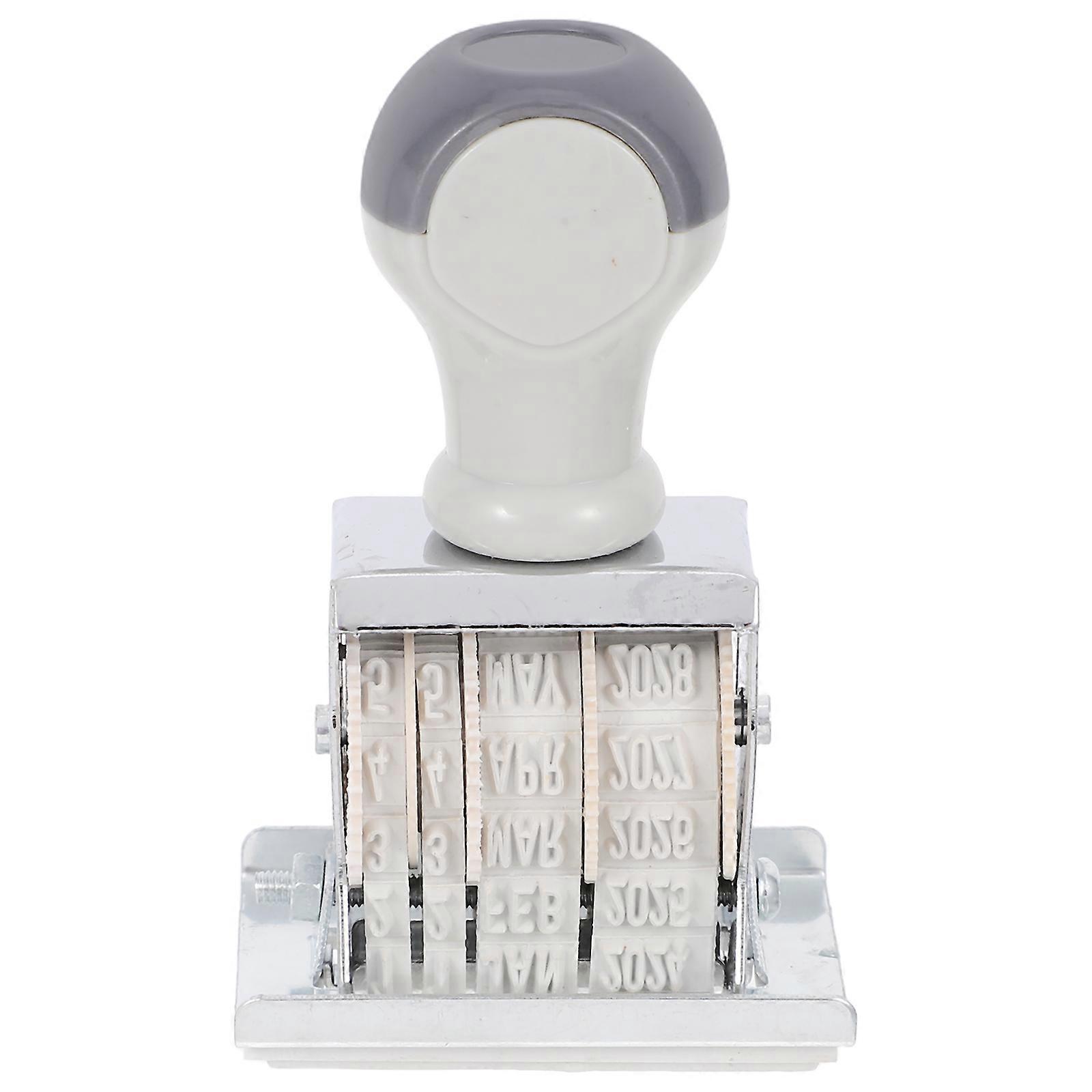 Signature Stamp Adjustable Date Rolling Stamp Office School Clear Date Printing Ergonomic Handle 1Pcs