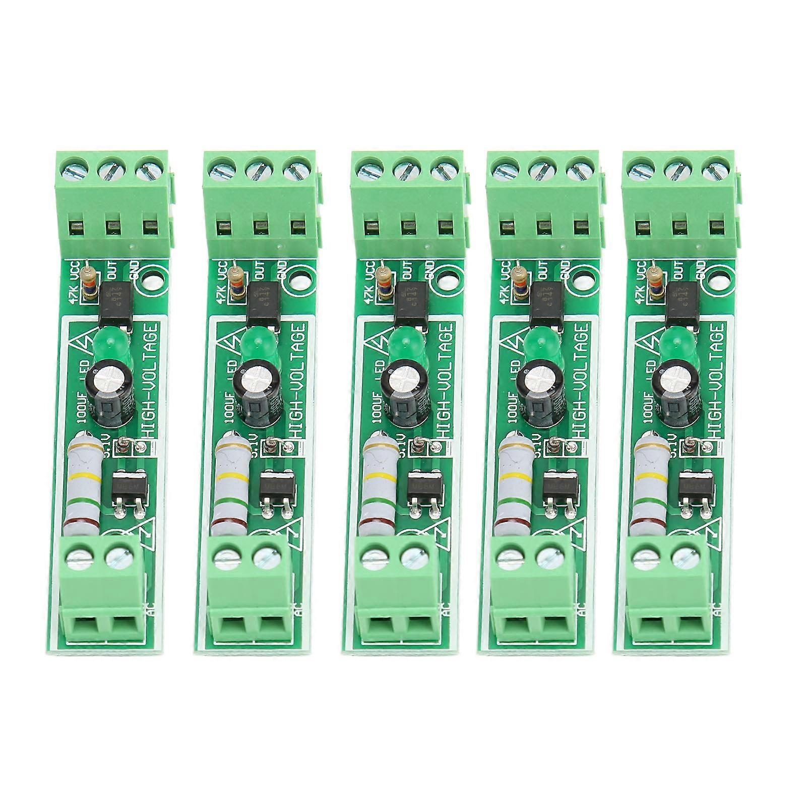 5pcs 1 Channel Optocoupler Isolation Module AC 220V Voltage Detection Board Support PLC