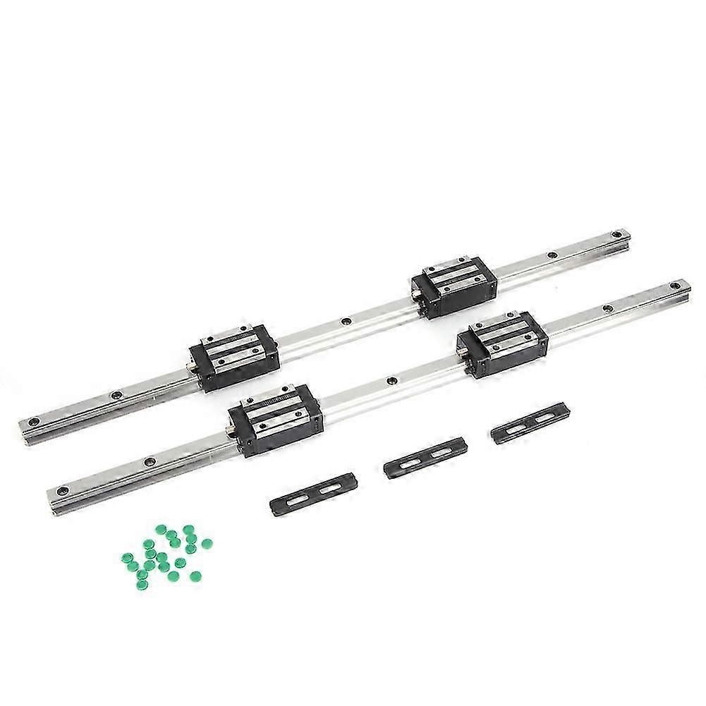 2 Stück HG15-500mm Linearführungsschiene mit 4 Stück HGH15 Standard Gleitblock Schwarz