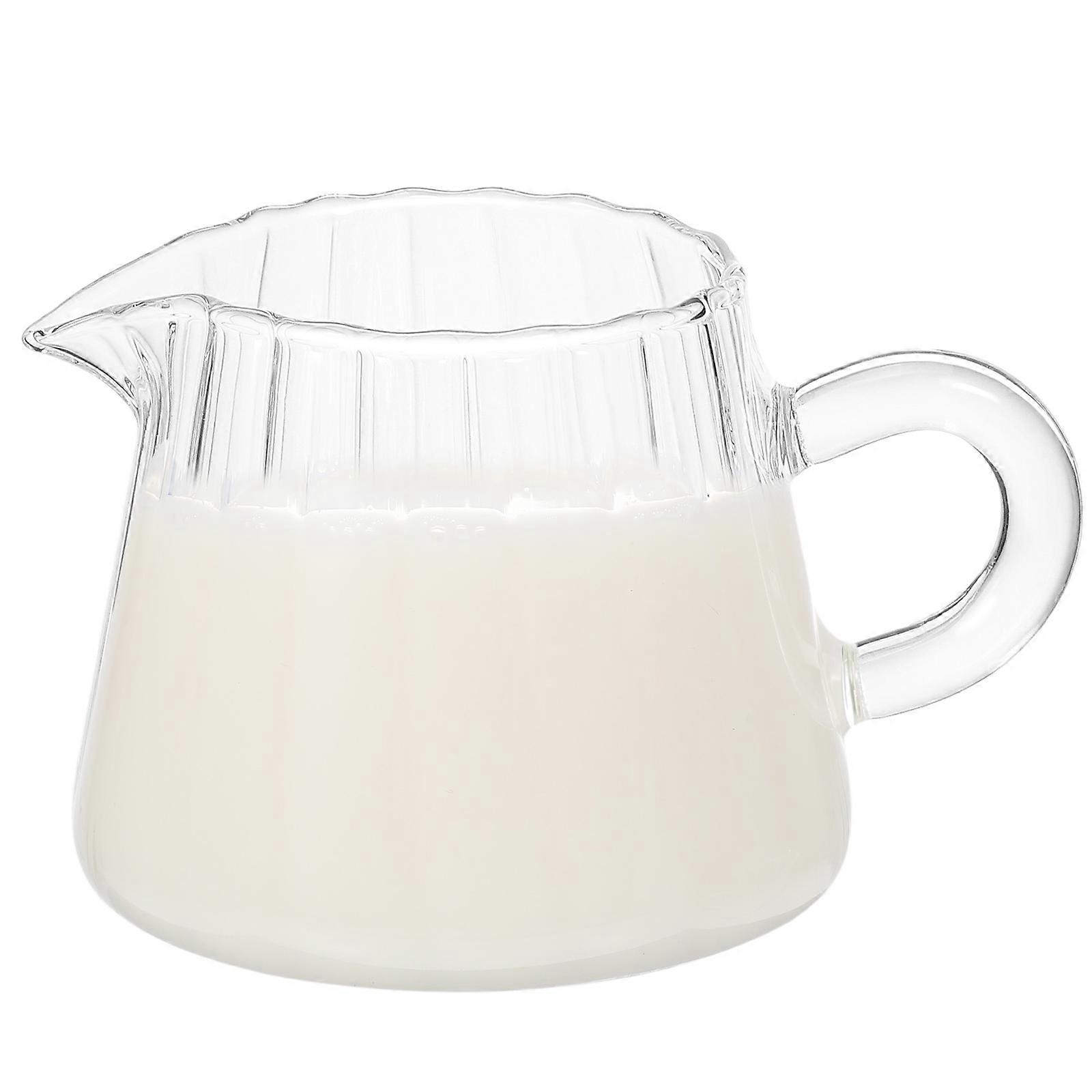 Glass Milk Frothing Pitcher Spouted Modern Families 150ml Resistant 1Set