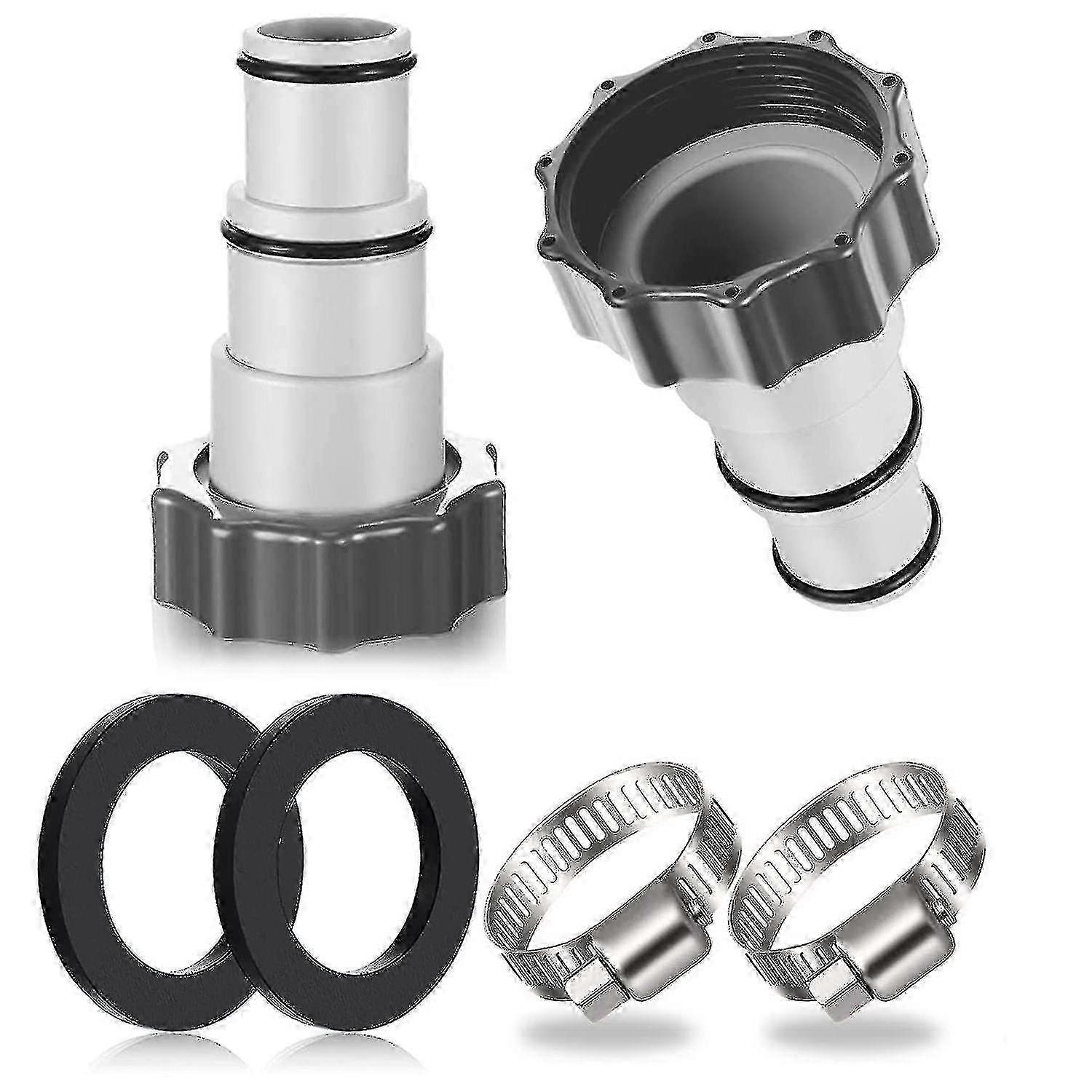 2pcs Pool Hose Adapter, Compatible with Various Pool Brands, Pool Hose Connector for 32mm and 38mm, Pump Hose Adapter for Efficient Pool Use