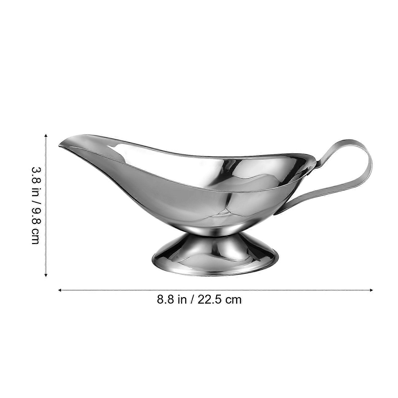2 Stück Soßenschalen, Soßenboot, Soßenkrug, Soßentrenner, Soßenschüssel aus Metall mit Ausguss, Küchenbedarf