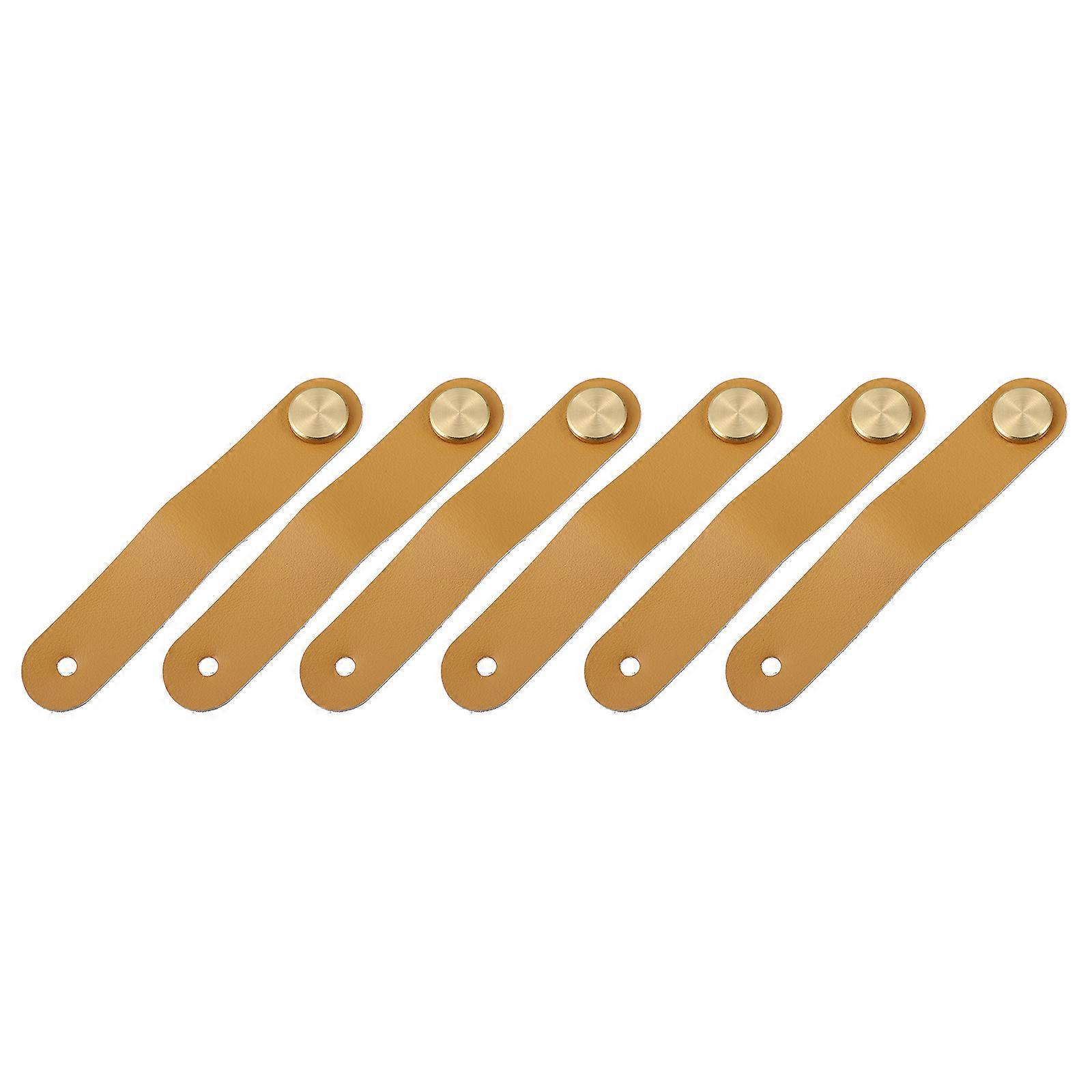 Door Pull for Cabinet Drawer Handle Replacement Furniture Leather 6x2.4x2.2cm Decoration 6Pcs