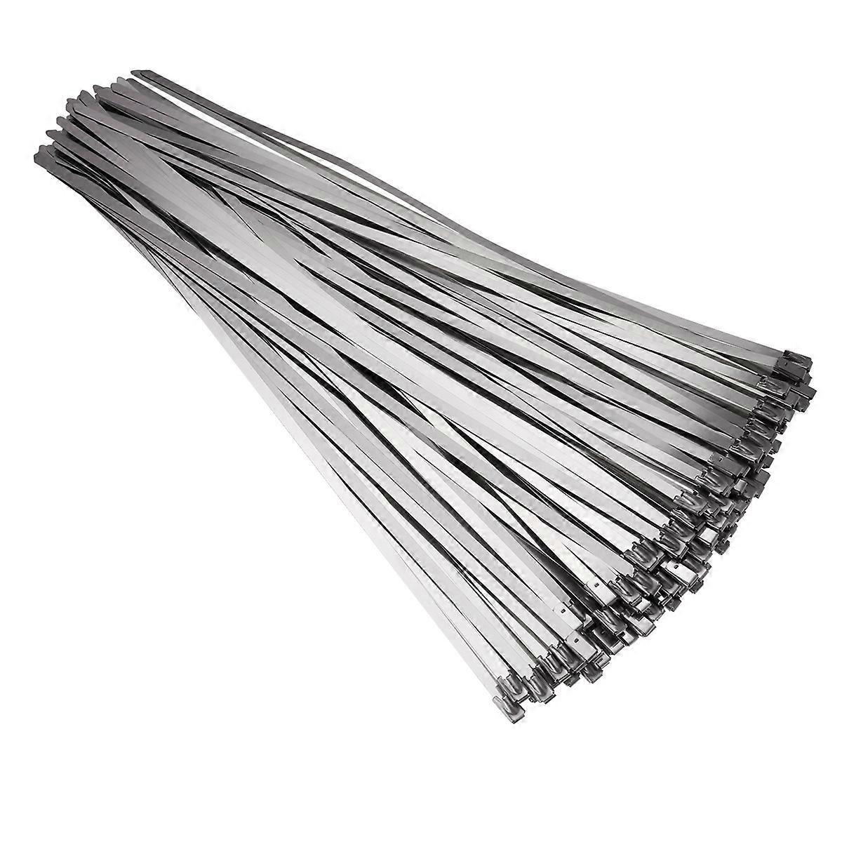 Cable Ties For Charging Cords Heavy Duty Metal Zip Ties For Automobile Mechanical Manufacturing 4.6mm * 300mm Corrosion Resistance 100Pcs