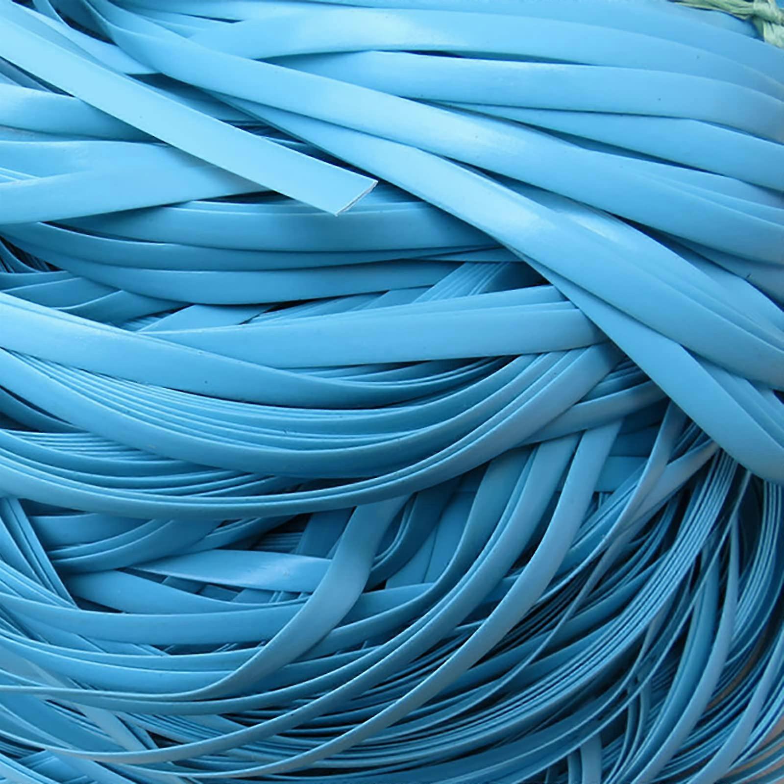 Rattan faux furniture kit, woven plastic rattan, 9 mm, 500 g, for garden chairs (Blue)