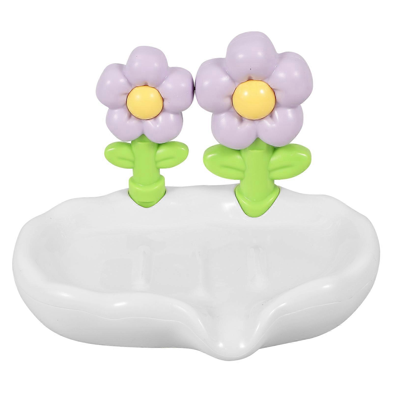 Decorative Soap Holder Flower Soap Tray Bathroom Storage Drainage 1Pack