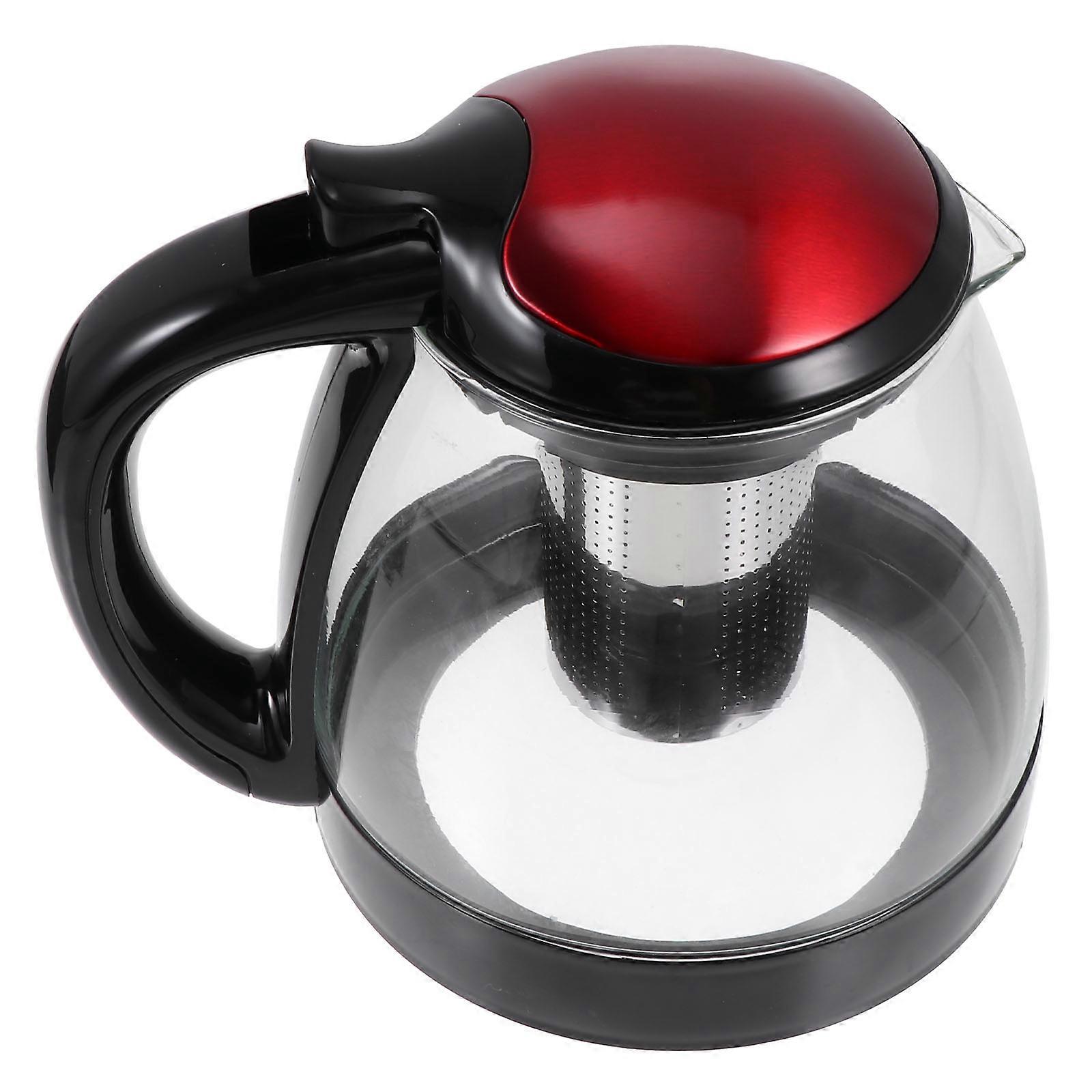 Simple and Elegant Shape Teapot Heat-Resistant Teapot Red 19X17X16CM 1Pc