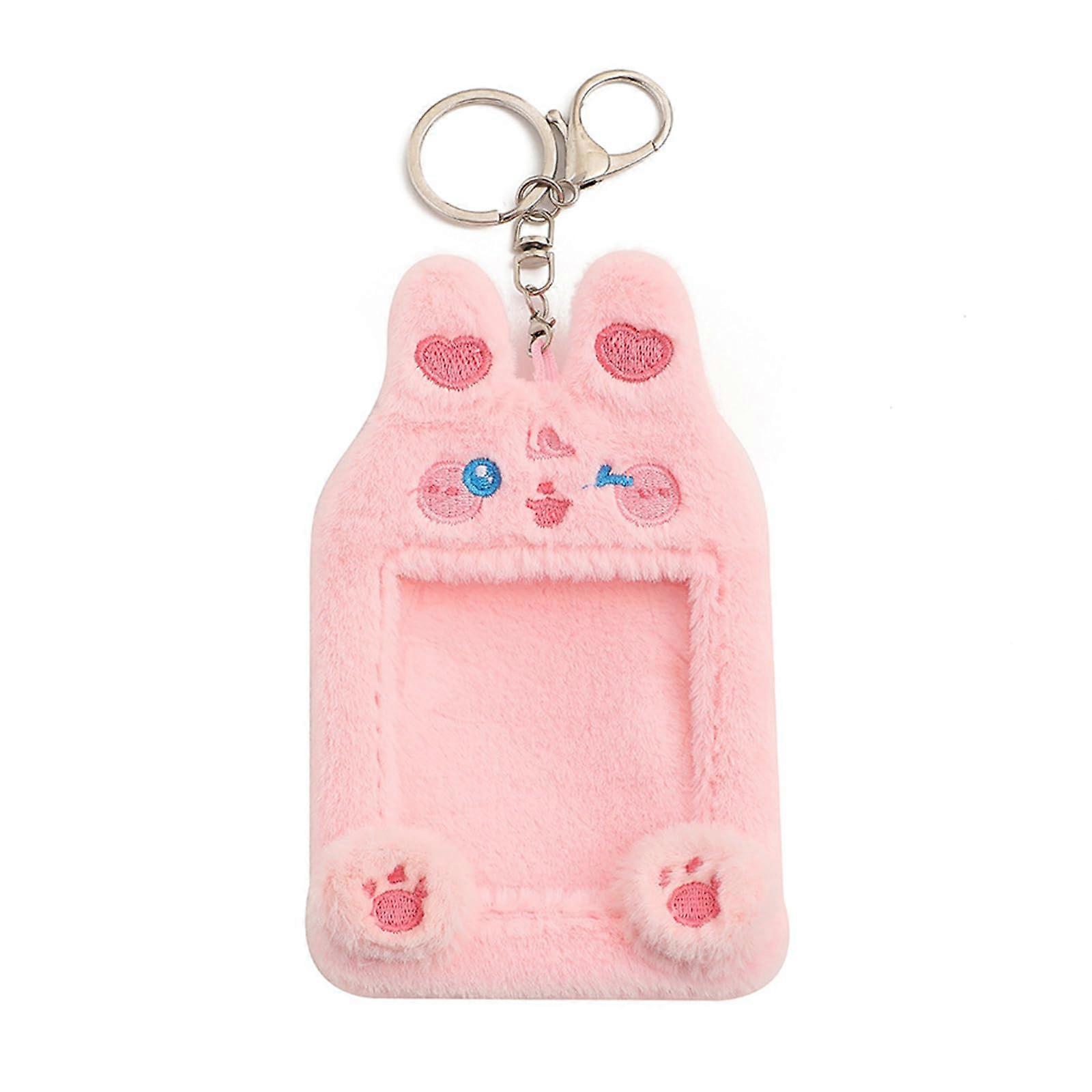 Versatile Soft Cartoon Plush Keychain Photo Card Holder for Collectors - Accessory for Fans, Durable and Cute Design