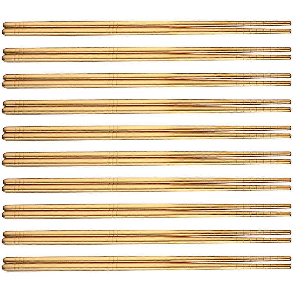 Compact Food Chopstick All Users Daily Use No Food Residue Absorption Stainless Steel 10Pairs