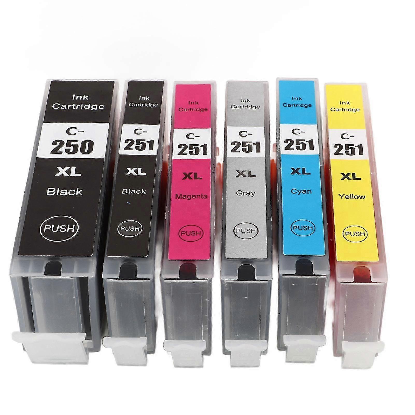 Multi Colors Ink Cartridge Replacement for Certain Brand Inkjet Printers 6 Colors (BK BK C M Y GY)