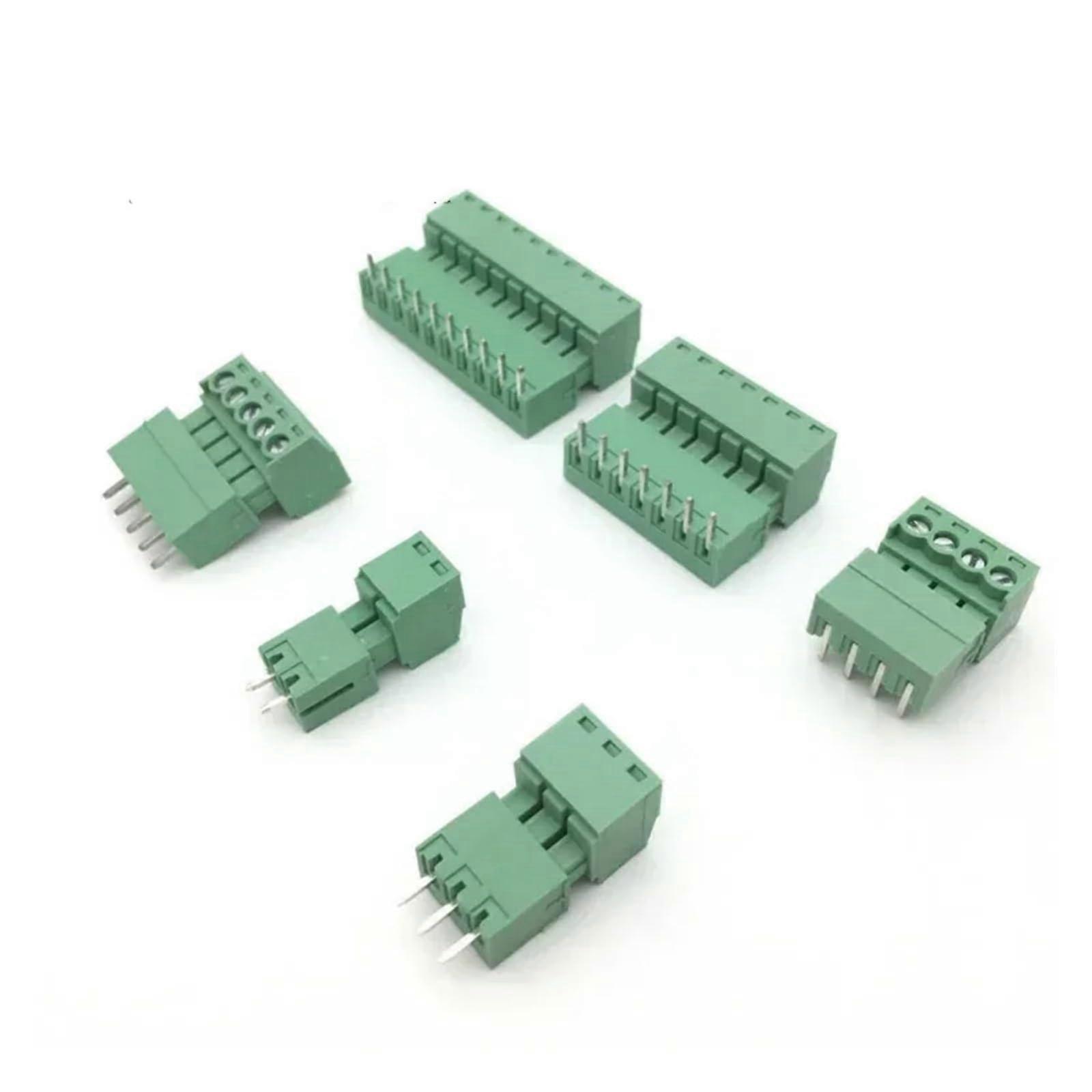KF2EDG Straight Right Angle Screw In PCB Wire Terminal Block Connector 3.81 mm 10 Pairs 300V 8A Compatible with 3.5 mm
