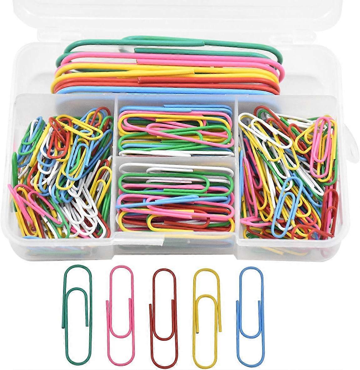 250 Piece Paper Clip Holder Set Colored Paper Clips Small Laminated Paper Clip Set