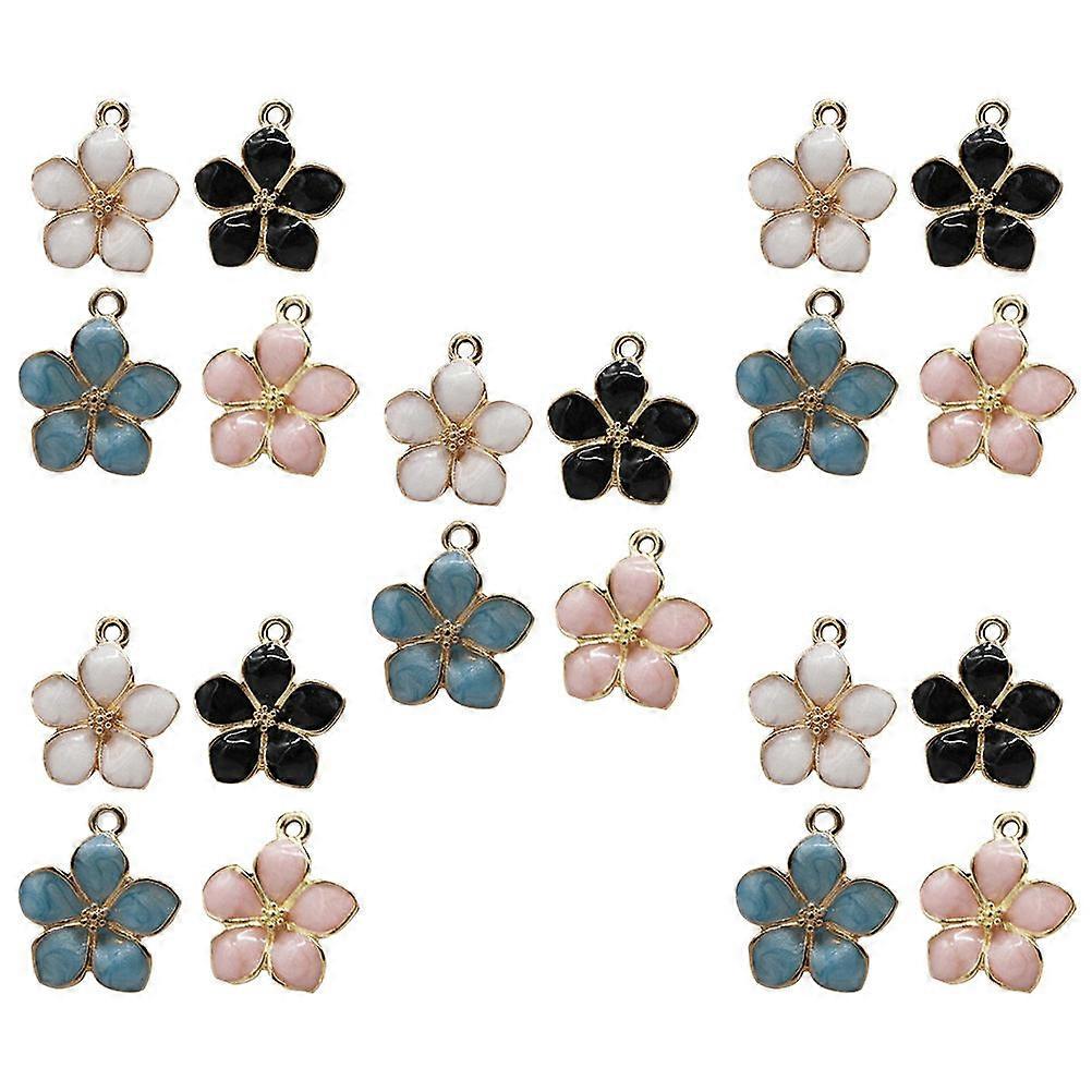 100pcs Alloy Flower Charms for DIY Earrings and Pendants Mixed Color Assorted