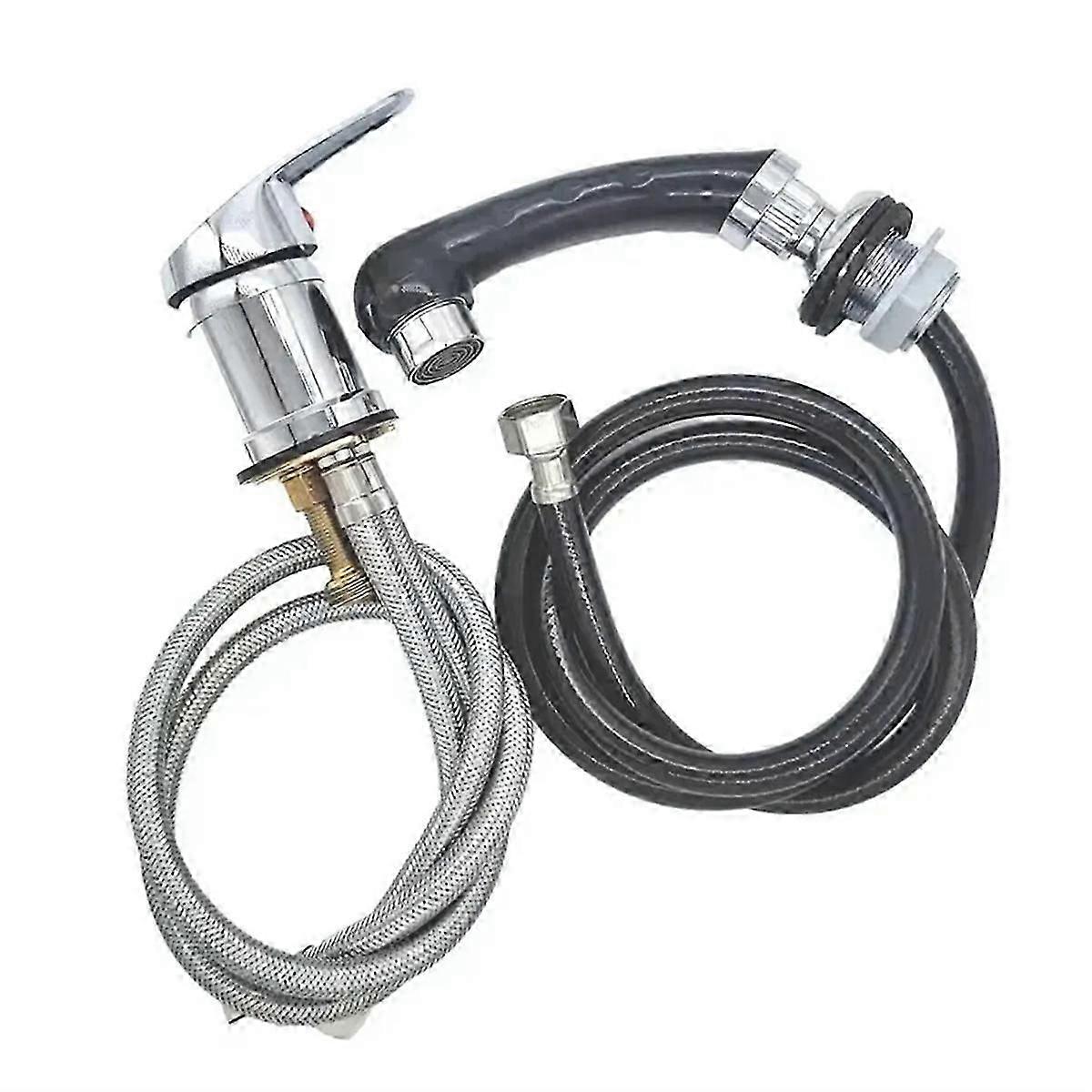 Hair Salon Shampoo Basin Sink Hot and Cold Water Pipe Handle Shower Hose Faucet Replacement Kit