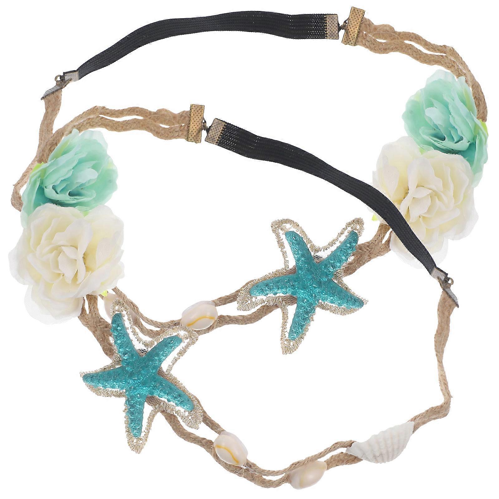 Here's a refined and appealing product description based on your input:
**2pcs Sea Star Hair Bands with Flower Decorations – Unique Hair