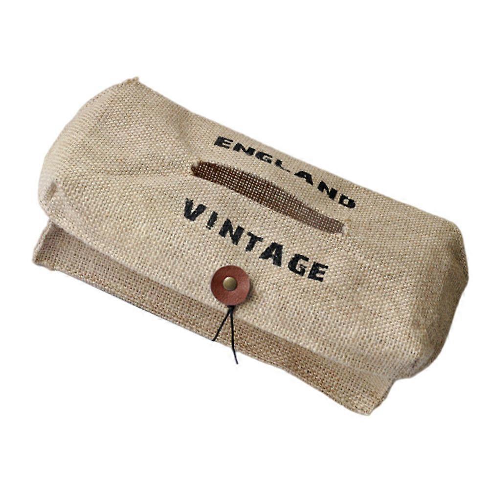Retro Style Tissue Container Desktop Dispenser Khaki 1Pcs