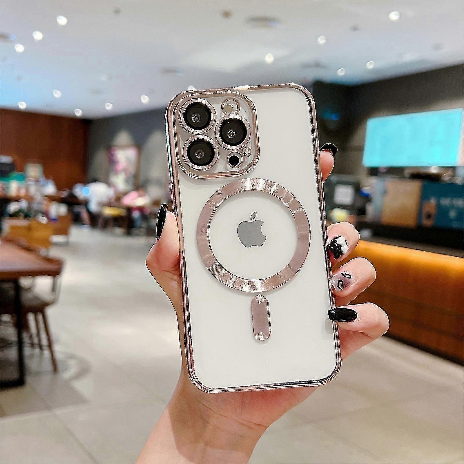 for iPhone 15 Pro Max/ 15 Ultra Case with Integrated Camera Lens Protector, Compatible with MagSafe Crystal Clear Case