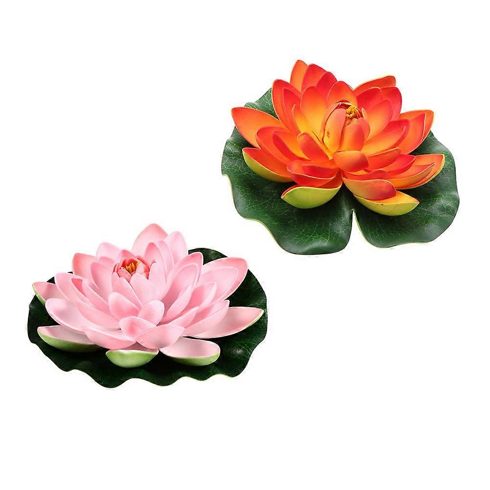 2pcs Artificial Lotus Decoration, Simulation Water Lilies for Indoor Water Features, Aquarium Plants and Ornaments