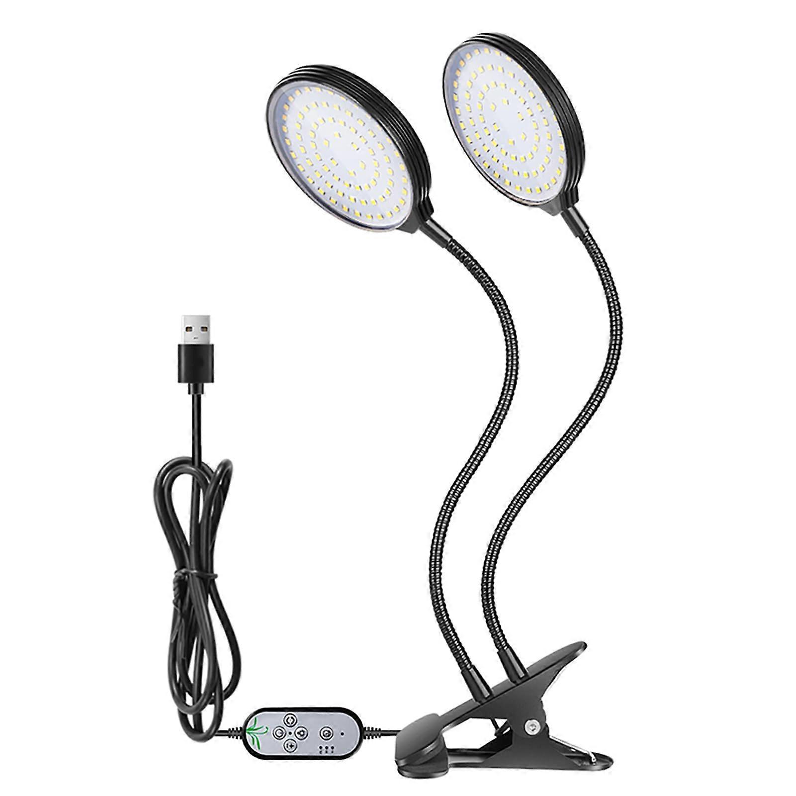 Grow Lights 78 LEDs Full Spectrum Clamp Lamp 5 Dimmable Levels (2 Heads)