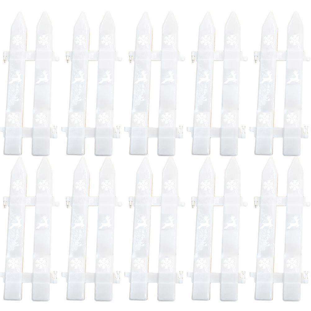 White Plastic Christmas Tree Fence 30pcs Flexible Garden Border Decoration for Party and Terrace