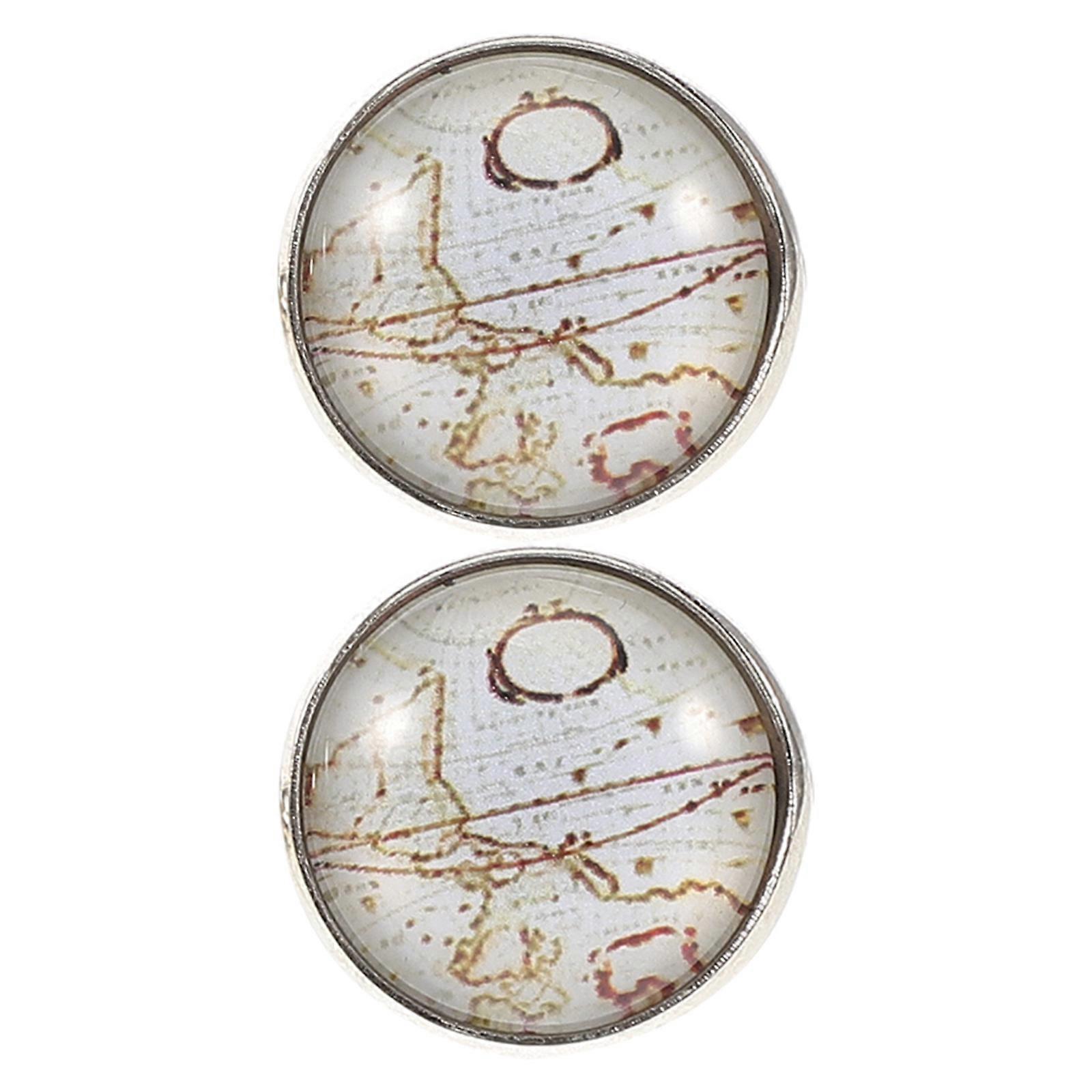 Tuxedo Cufflinks for Men Round Map Cufflinks for Men's Formal Shirts Metal Material 1 Pair