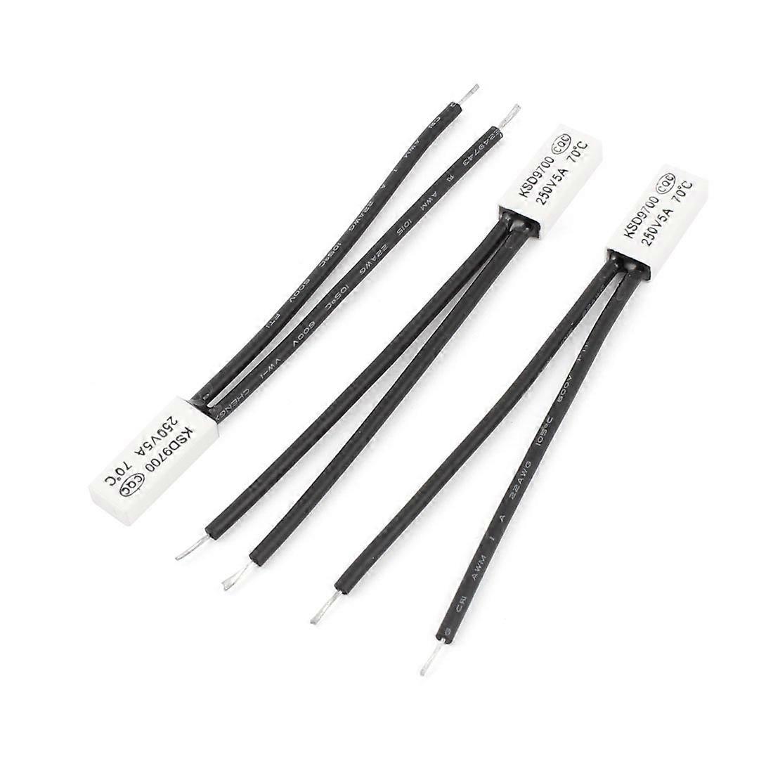 sourcingmap® 3 Pcs KSD9700 AC 250V 5A 70 Celsius NC Bimetal Temperature Switch