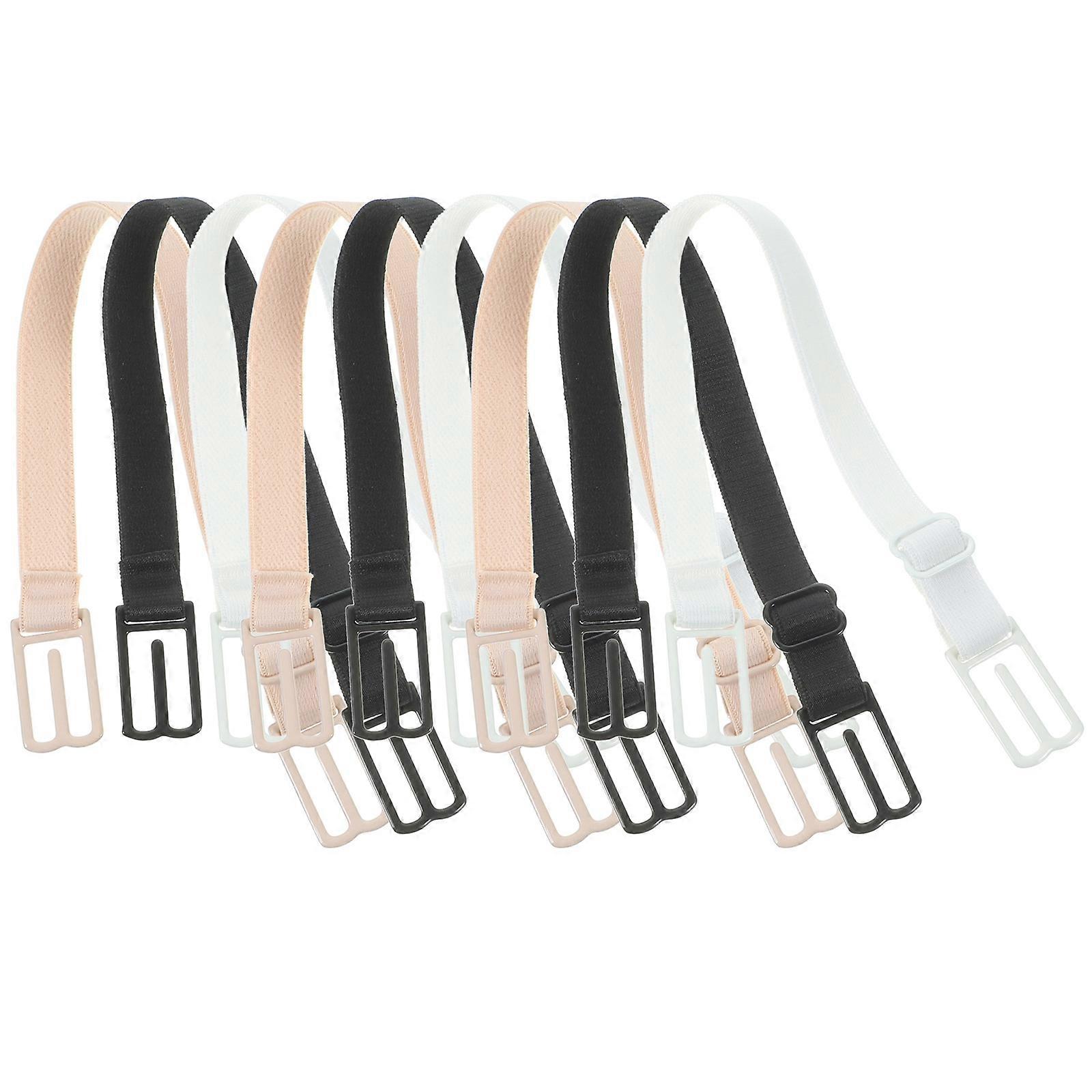 Elastic Shoulder Straps Set Non Slip & Decorative for Off Shoulder Dresses Multi Colored (Black, White)