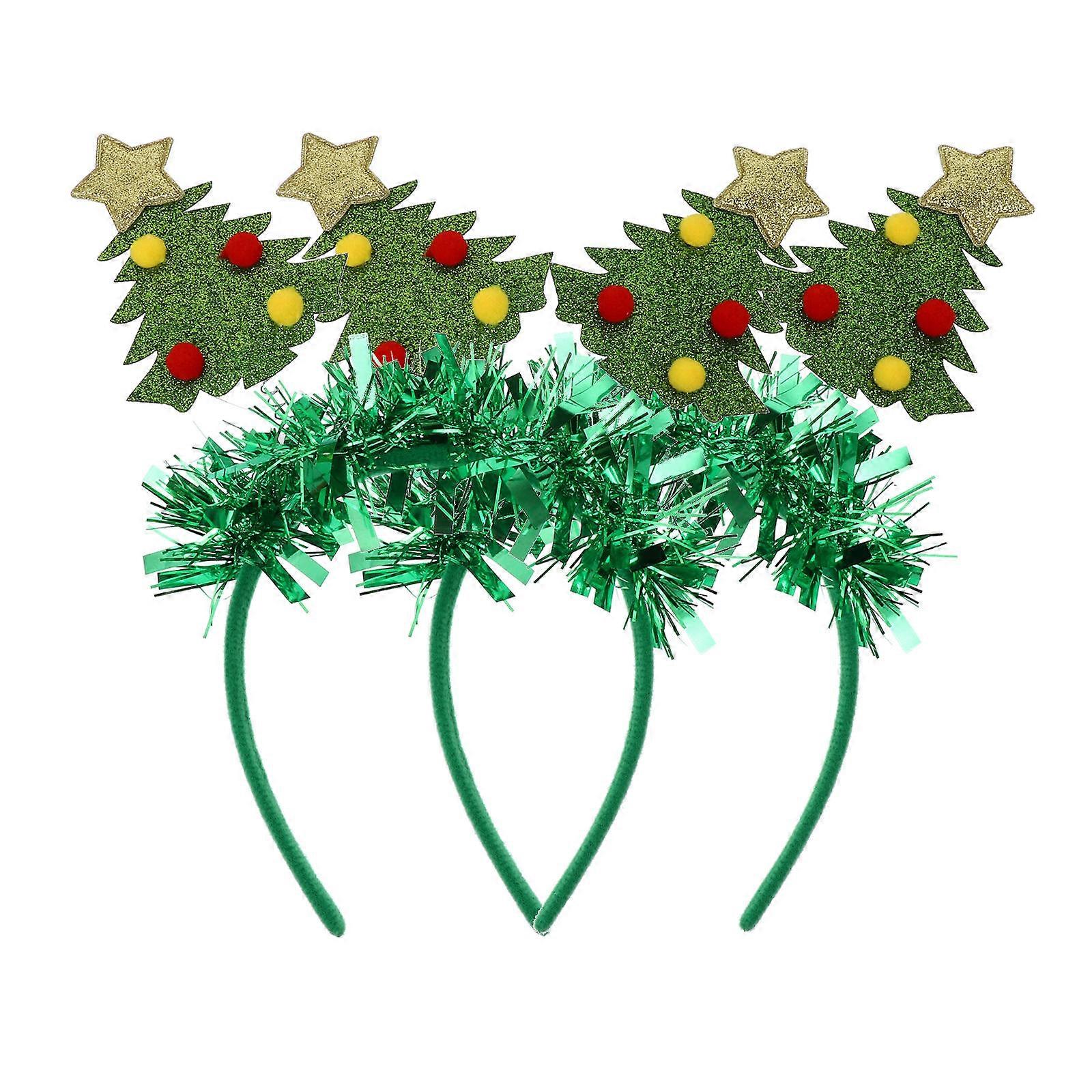 Christmas Tree Headband with Tinsel Design – Lightweight Holiday Hair Accessory for Parties, Dances, and Christmas Celebrations – Fun Xmas Costume