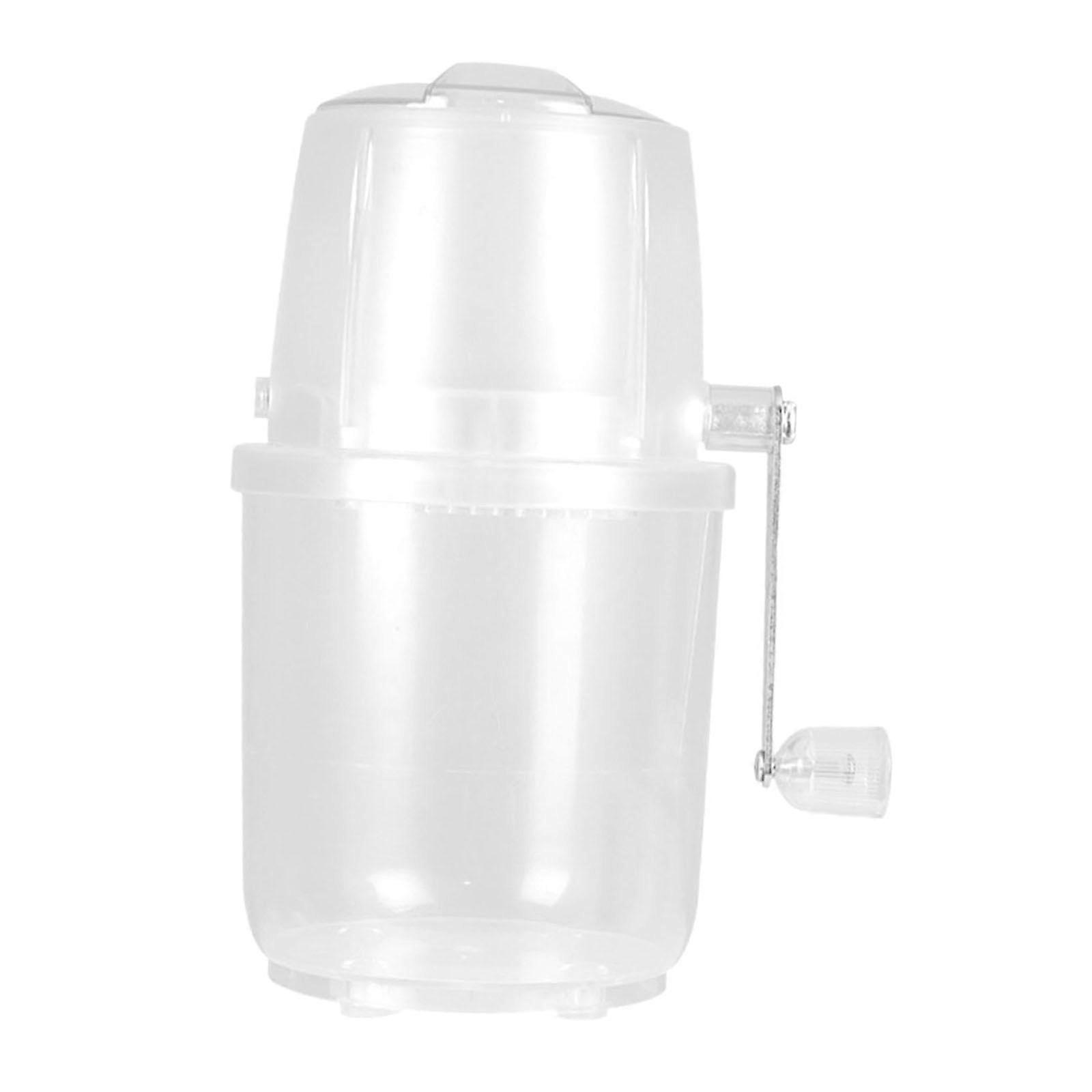 Hand Crank Ice Crusher, Manual Ice Maker, Snow Cone Machine, Portable Slushie Machine, White