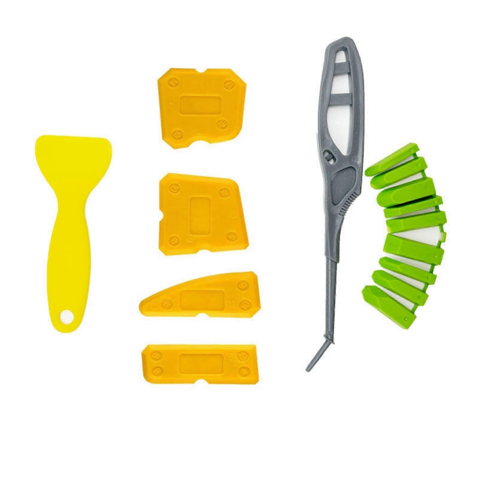 Complete Caulking Tool Collection 15PCS Flexible Silicone Scrapers For Perfect Sealant Lines In Tight Areas Multicolor