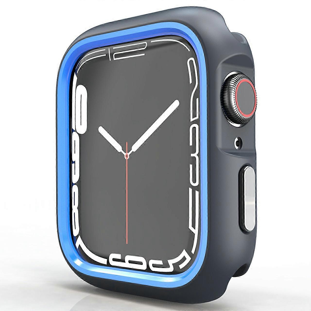 Watch Case for Apple Watch Series 9 8 7 45mm SE (2023) SE (2022) SE 6 5 4 44mm Dual Color PC Protective Frame Blue