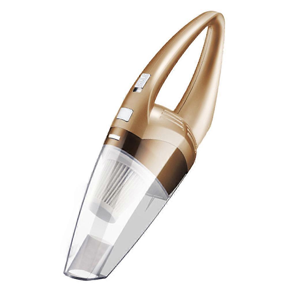 Wireless Car Vacuum Cleaner with Multiple Sucking Heads for Easy Cleaning in Car Golden ABS 120W