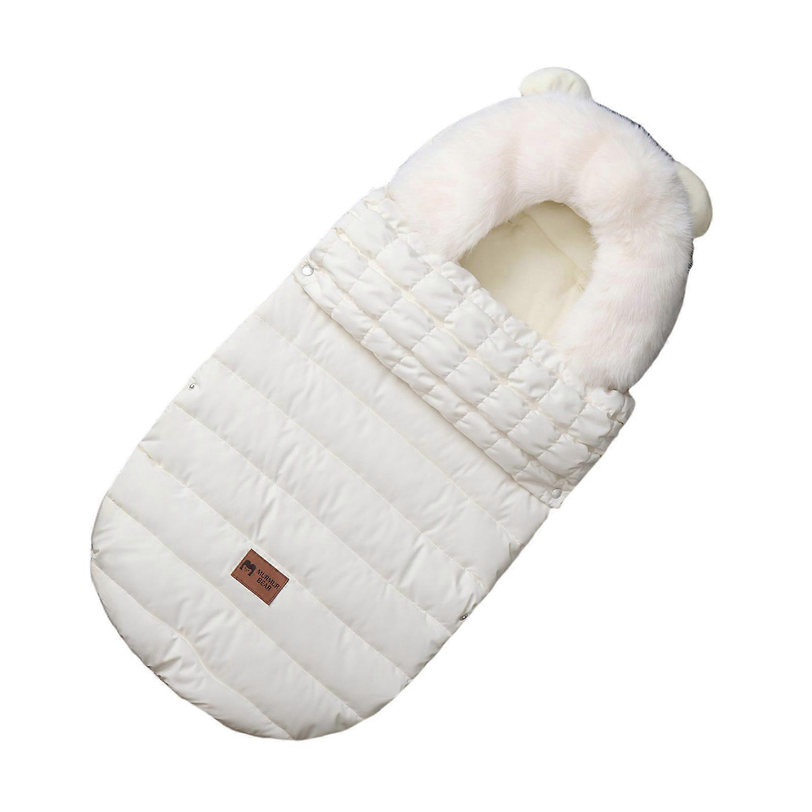 multifunction Baby Prams Sleeping Bag with Warm Lining Adaptable Toddler Prams Footmuff Multiple Use Baby Pram Bunting White