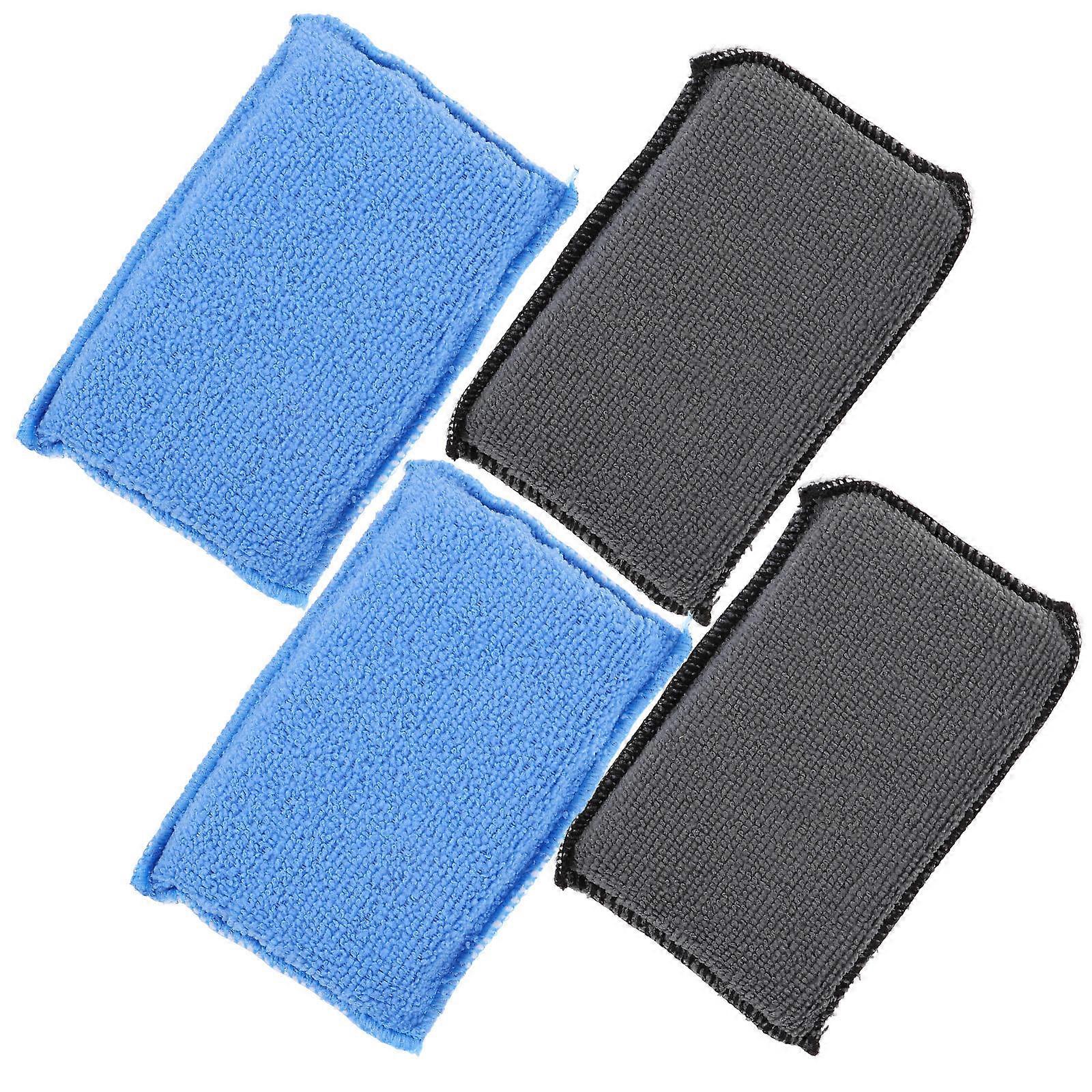 Car Cleaning Scrubbing Pad Rectangular Shape Home Cleaning 4Pcs