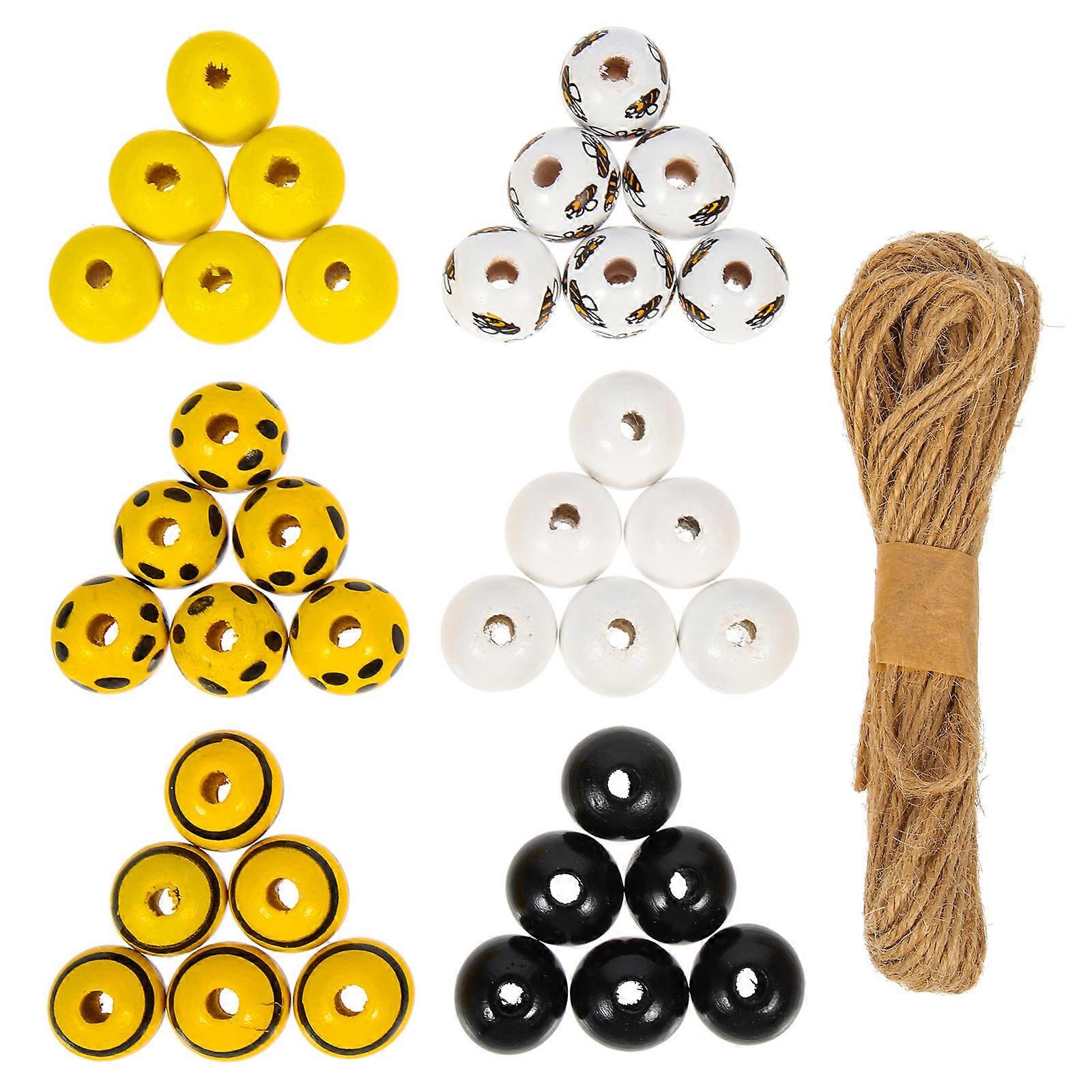 DIY Craft Wooden Beads Assorted Colors Smooth Surface 240Pcs for Garland Making