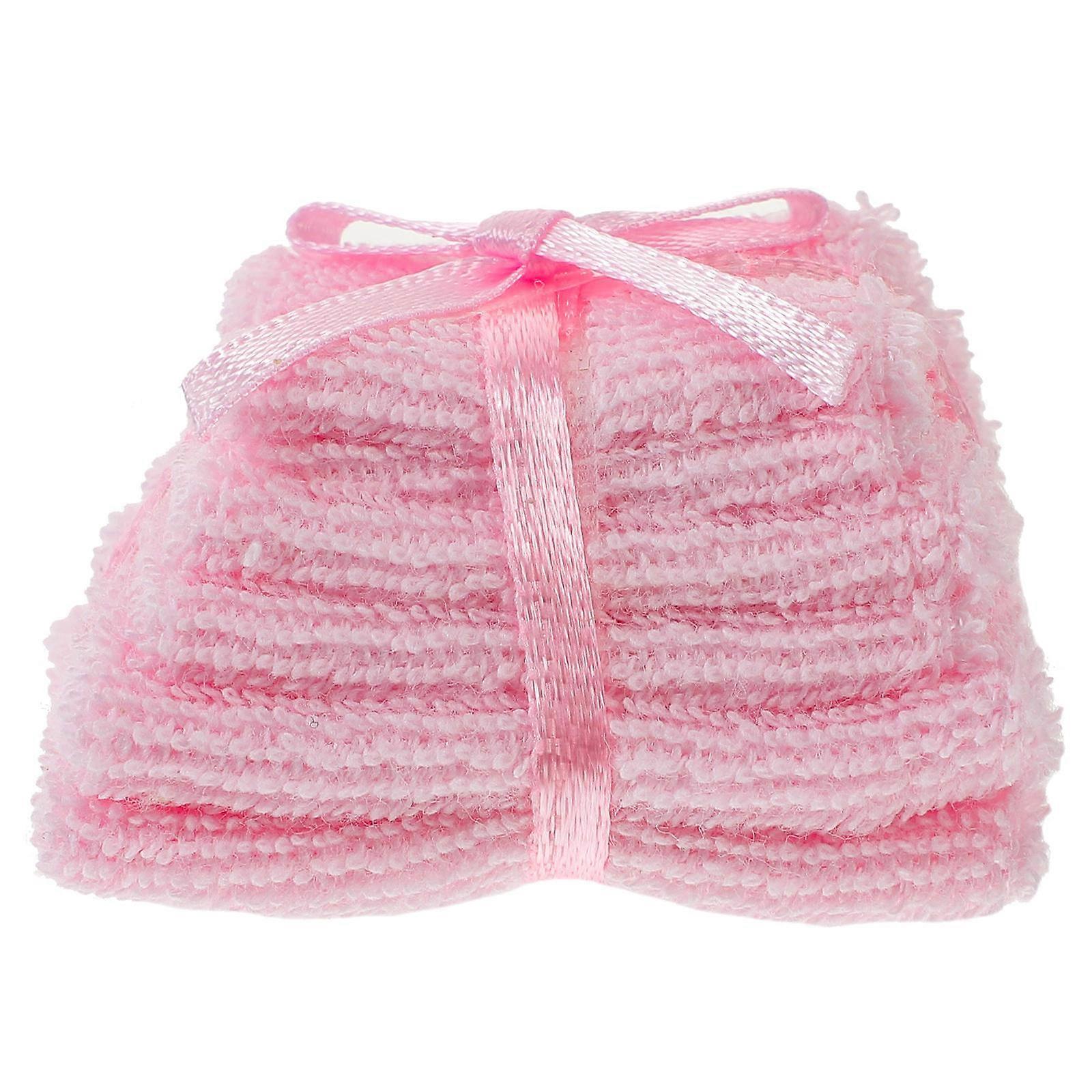 1 Bag of Mini Bath Towel Set Tiny Washing Towels Doll House Accessories Miniature Decorations