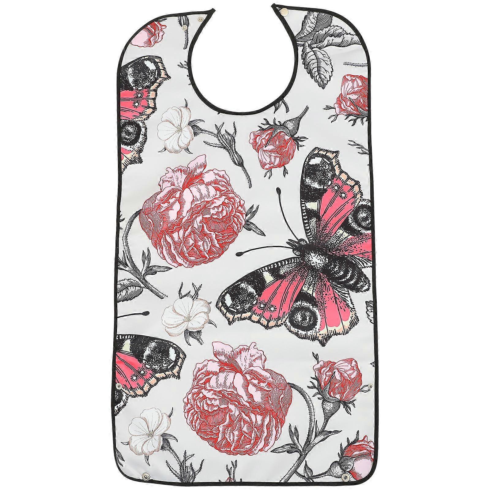 Adult Clothing Protector Bib For Elders And Patients Washable 86x46cm Multi Color With Crumb Collector 1Set