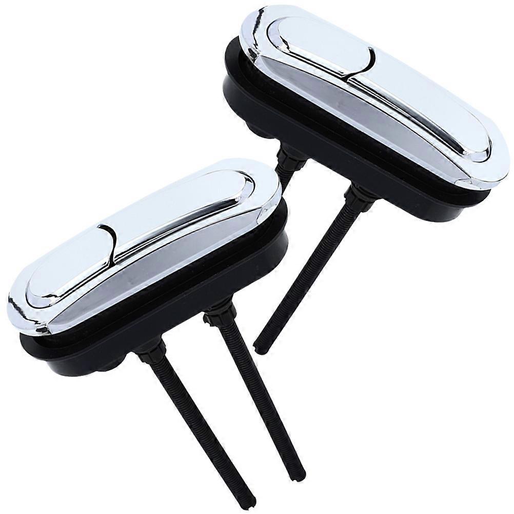Dual Flush Toilet Button Round Bathroom Use Silver 15.3X11.5CM Water Saving 2Pcs
