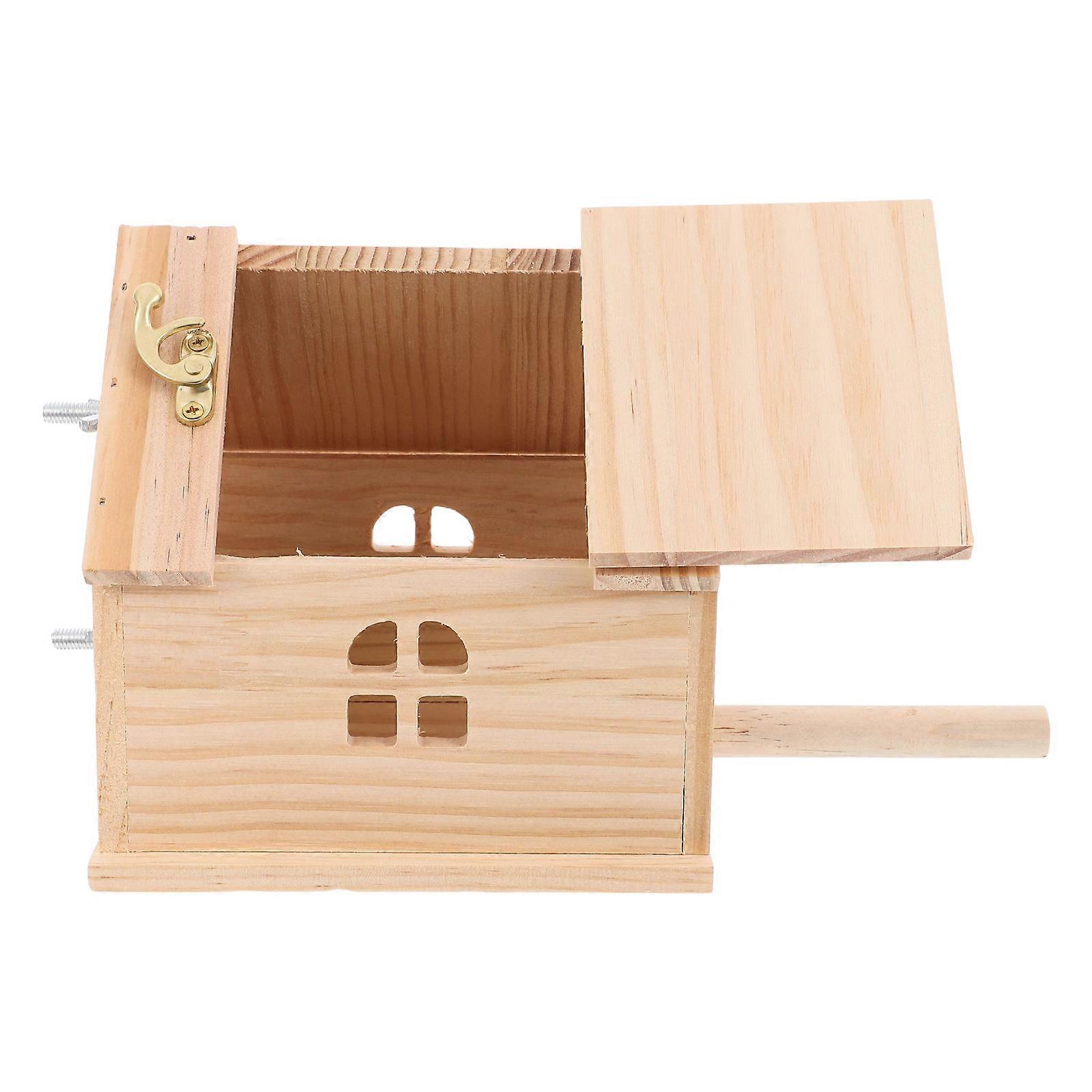 Handmade Wooden Parakeet Nest Box for Bird Breeding and Hatching – Durable Garden Nesting Solution