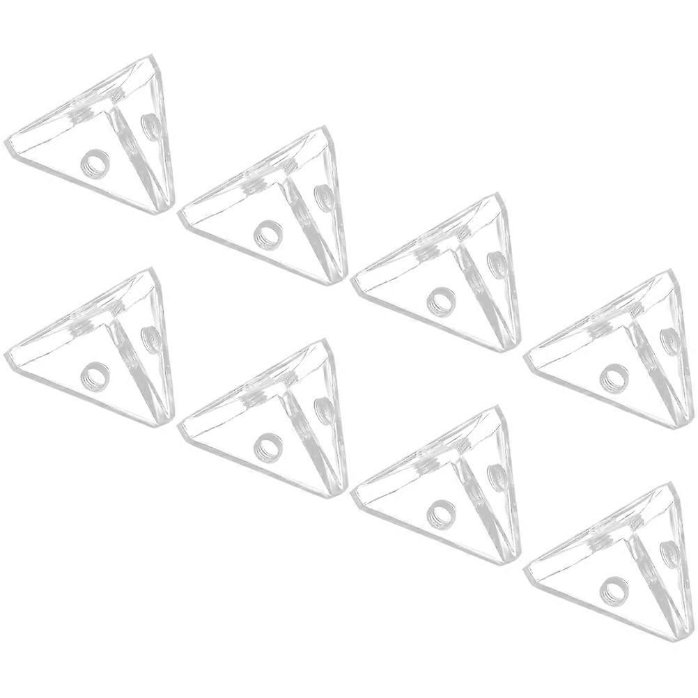Clear Acrylic Corner Brackets 8pcs Right Angle Connectors for Display Cases, Showcase Hardware for Jewelry Boxes and Display Cabinets
