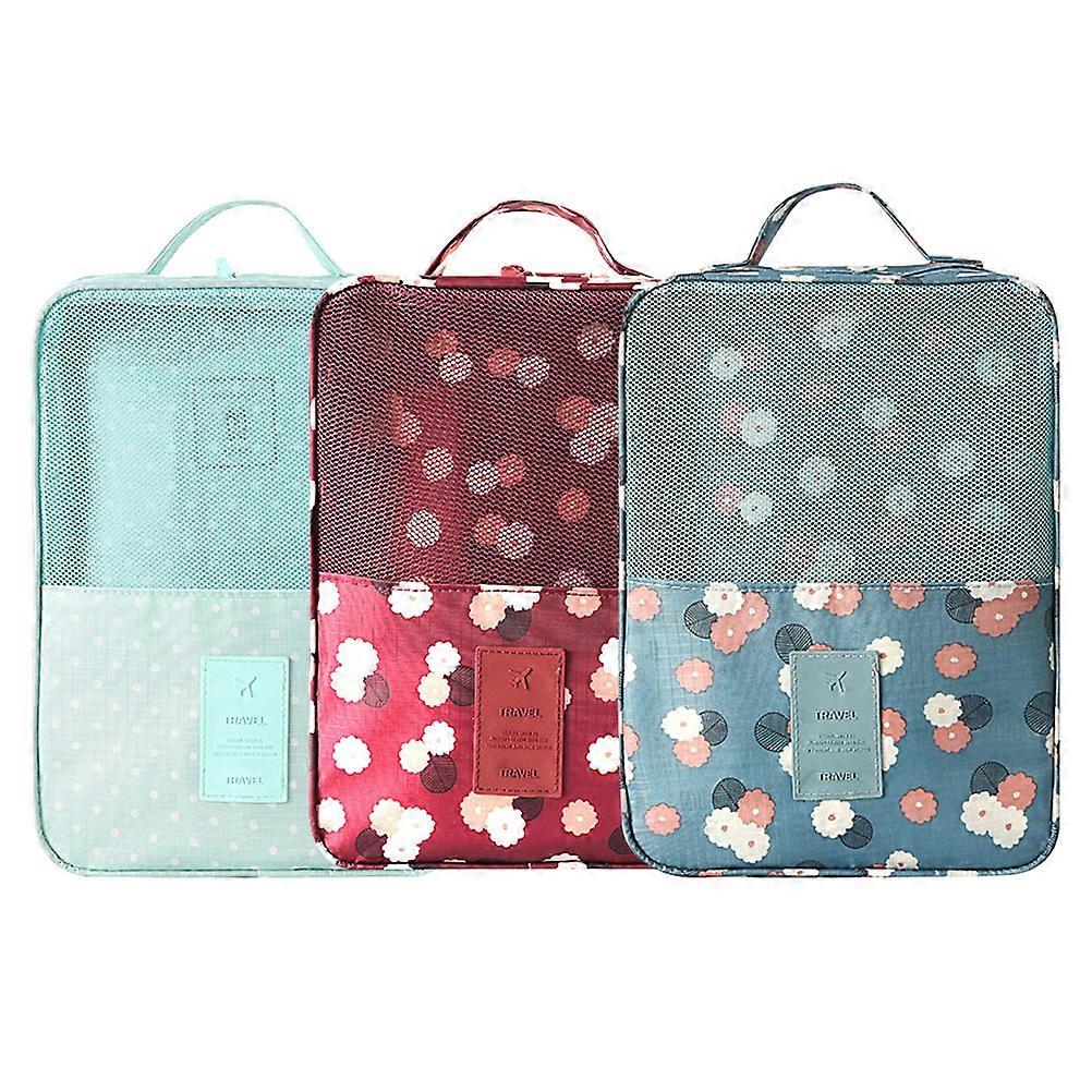 Green Waterproof Shoe Storage Bag TwoLayer Organizer for Travel Polyester Pouch for Shoes Up to Size 43